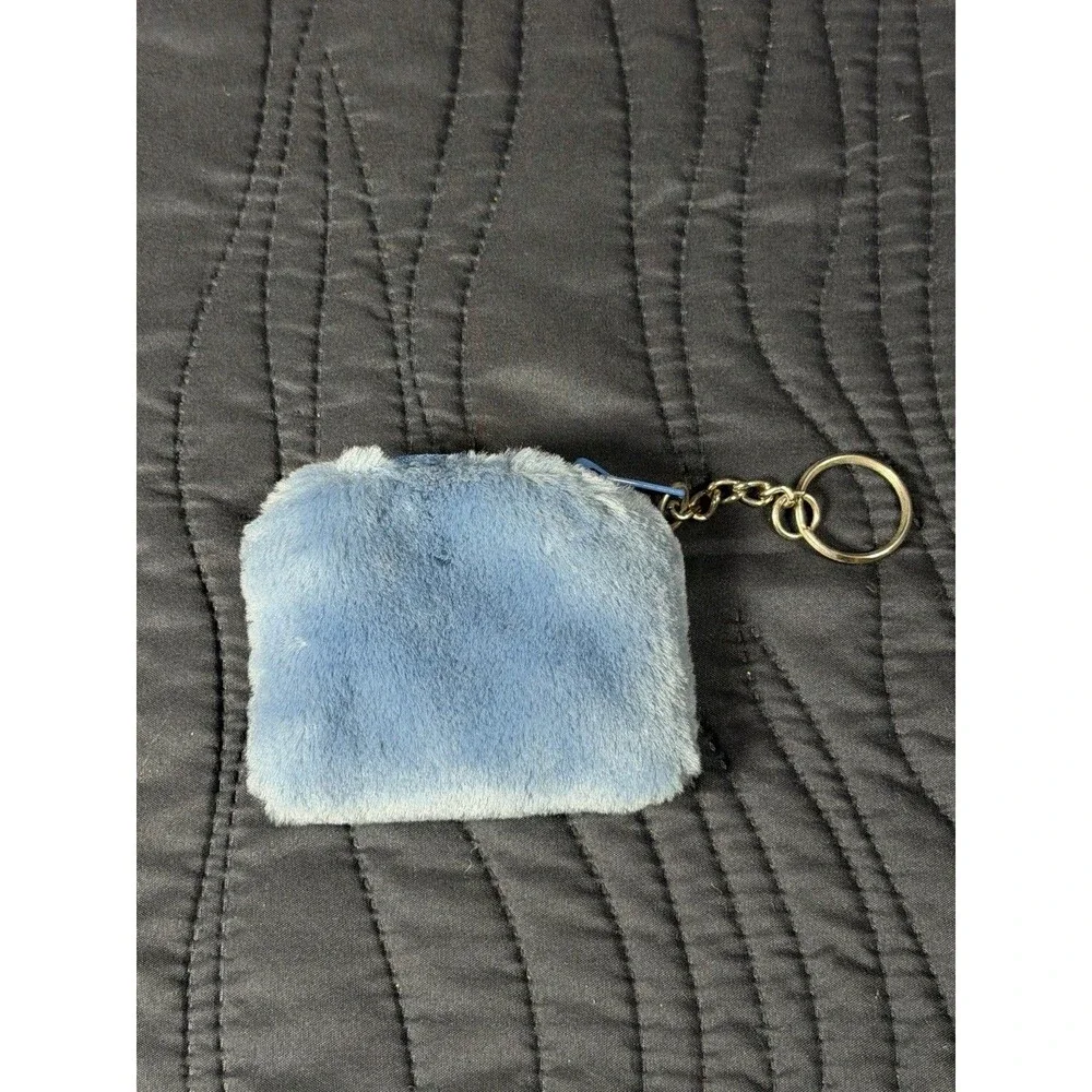 Disney Eeyore Plush Coin Purse Keychain Mini Zip Pouch Blue Winnie the Pooh
